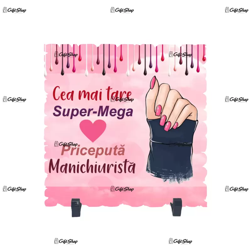 Cea mai tare manichiurista, placheta cu mesaj c